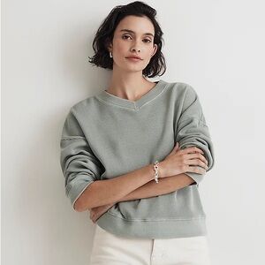 Waffle Knit Boxy Sweatshirt